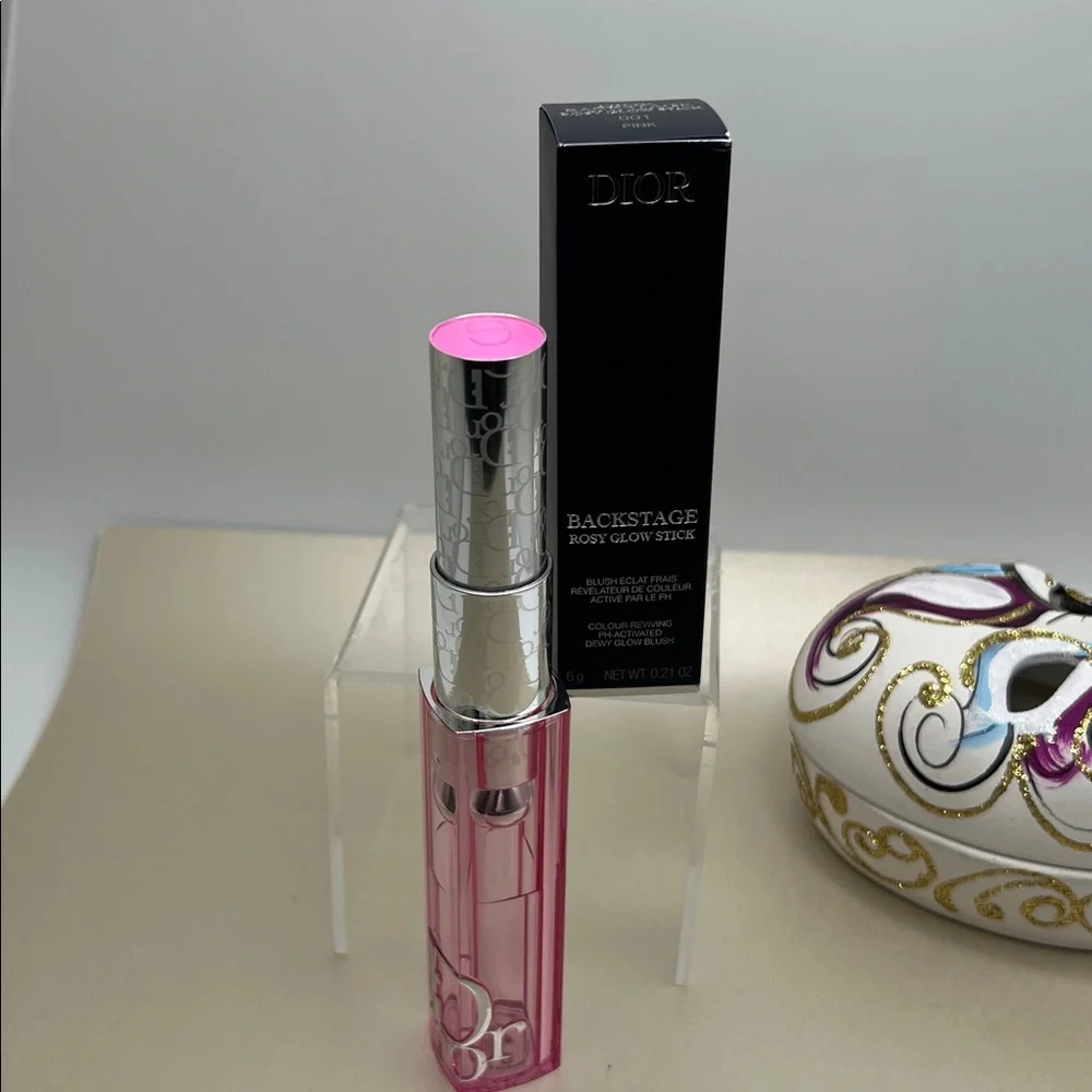 Dior Backstage Rosy Glow Blush Stick Reviving pH-Activated 001 Pink With Box